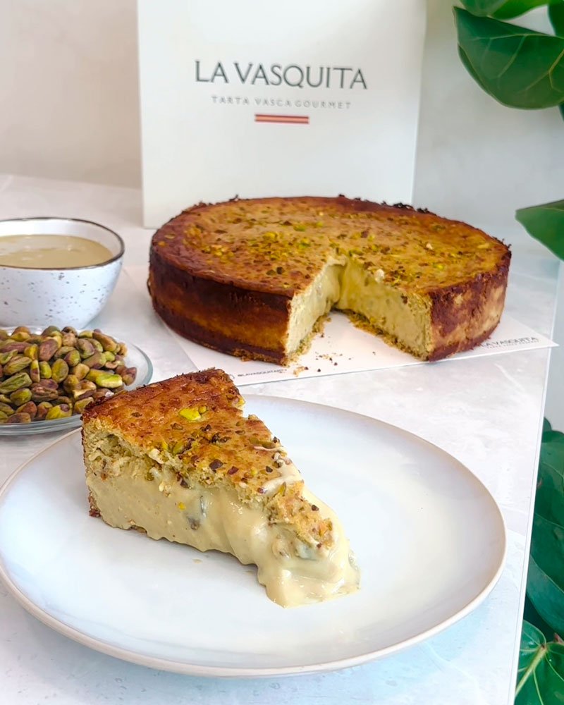 tarta de queso y pistacho