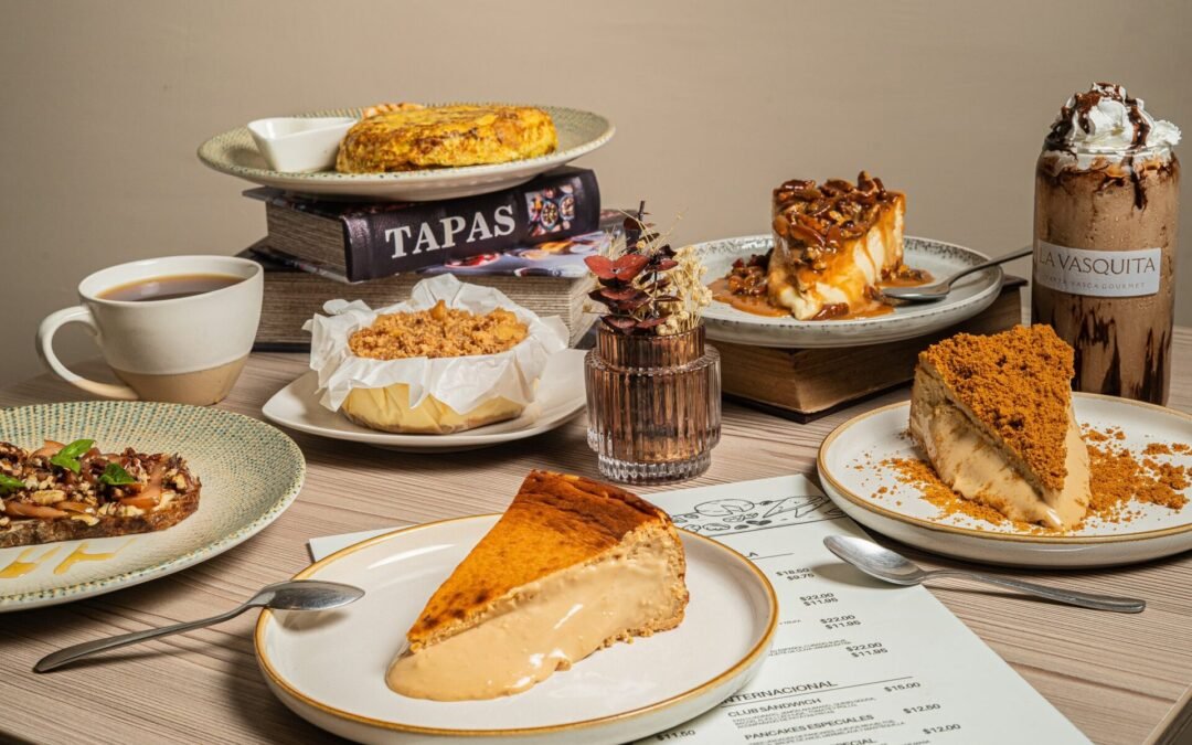 Sabores de tarta vasca en La Vasquita: clásica, Lotus, Oreo, pistacho y dulce de leche
